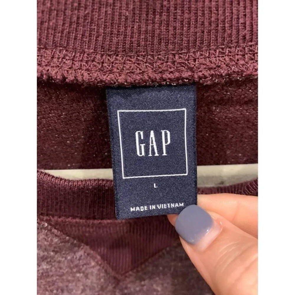 GAP maroon crimson side zip sweatshirt, size women’s medium (Bin X)